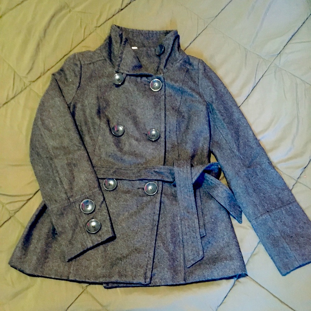 Dark gray button down blazer